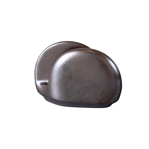 [08-088D3] Porceletta Rustic Black Reactive Glaze Porcelain Napkin Holder 12 x 8.5 cm