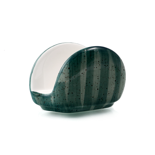 [08-088DG] Porceletta Green Color Glazed Porcelain Napkin Holder 12 cm