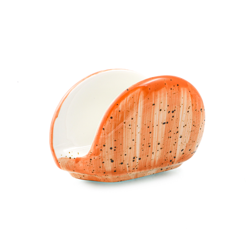 [08-088DO] Porceletta Orange Color Glazed Porcelain Napkin Holder 12 cm