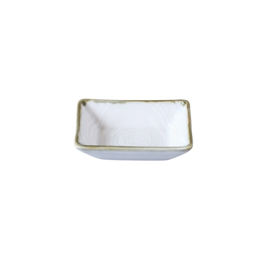 [08-116D2] Porceletta Terra Reactive Glaze Porcelain 3.375" Small Rect. Dish