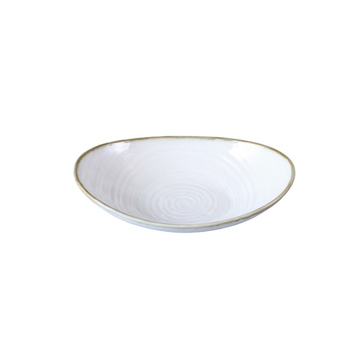 [08-125D2] Porceletta Terra Reactive Glaze Porcelain 6" Oval Bowl