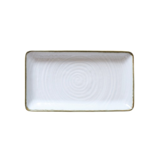 [08-129D2] Porceletta Terra Reactive Glaze Porcelain 8.875" Rect.Plate