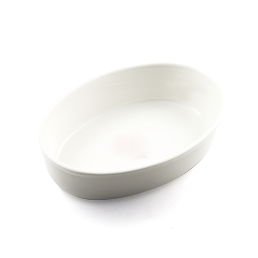 [08-132] Porceletta Ivory Porcelain Oval Deep Plate 22.5 cm / 9"