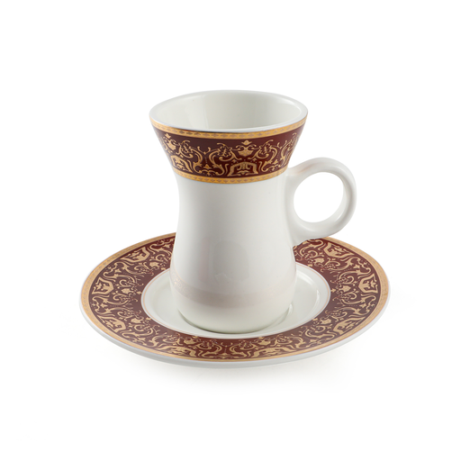 [08-1432] Porceletta Ivory Porcelain Belly Tea Cup & saucer Set