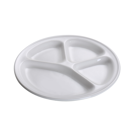 [08-1486] Porceletta Ivory Porcelain Divided Plate 10.5"