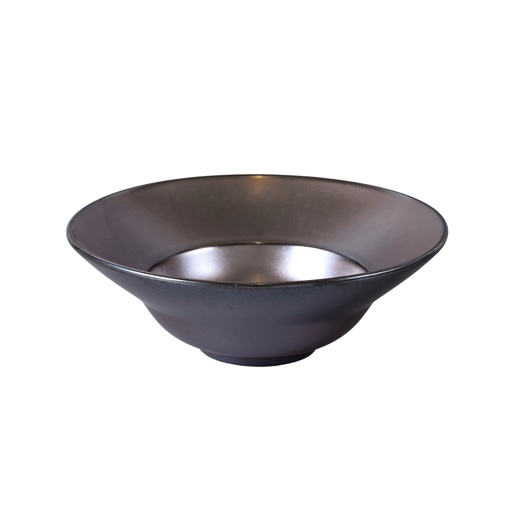 [08-1561D3] Porceletta Rustic Black Reactive Glaze Porcelain Pasta Soup Plate 23 x 8 cm