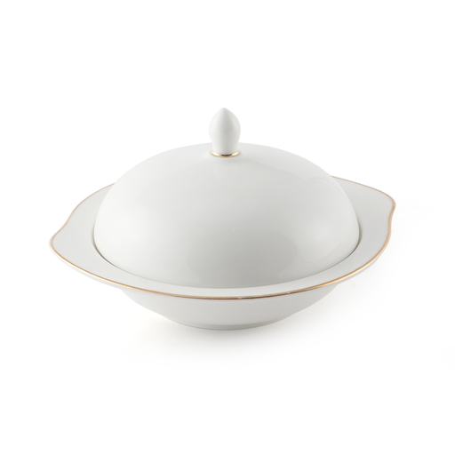 [08-1586G] Porceletta Ivory Porcelain Bowl with Cover 16.4 cm