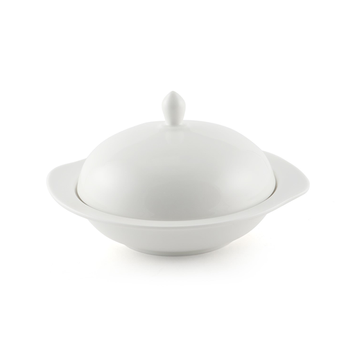 [08-1587] Porceletta Ivory Porcelain Bowl with Cover 19 cm