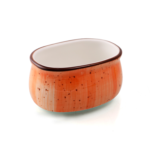 [08-159DO] Porceletta Orange Color Glazed Porcelain Orange Sugar Pot 4"