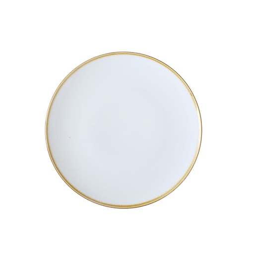 [08-1604D1-U24] Porceletta Ivory Mocha Rimmed Thin Flat Plate 11"