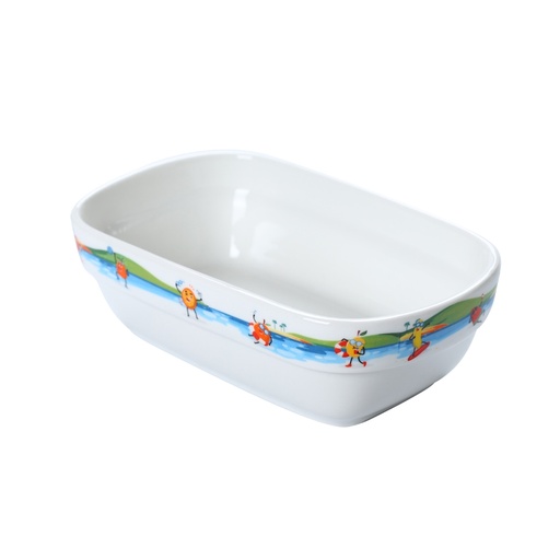 [08-1607KD2] Porceletta Ivory Porcelain Kids Rectangular Deep Dish 15.5 cm x 9.3 cm