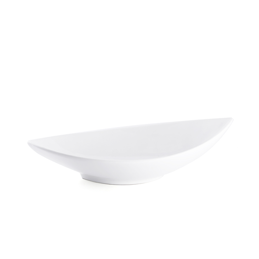 [08-166] Porceletta Ivory Porcelain Boat Bowl 50 cm