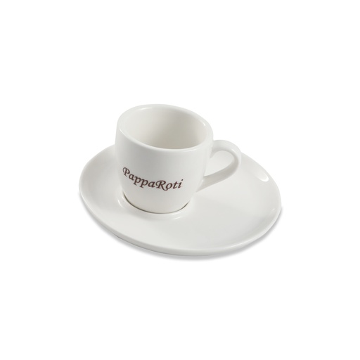 [08-204] Porceletta Ivory Porcelain Papparoti Mug Saucer 15 cm 1 Logo