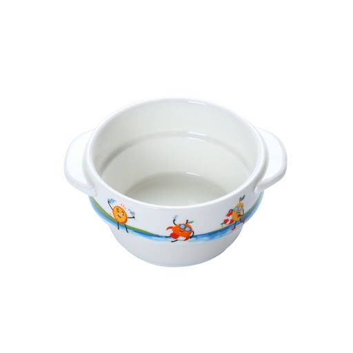 [08-211KD2] Porceletta Ivory Porcelain Stackable Kids Soup Cup with Handle 4"