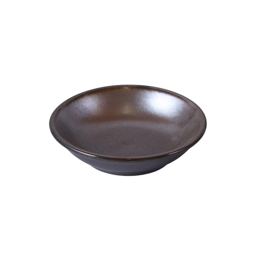 [08-239D3] Porceletta Rustic Black Reactive Glaze Porcelain Sauce Dish 3.75" / 9.75 cm