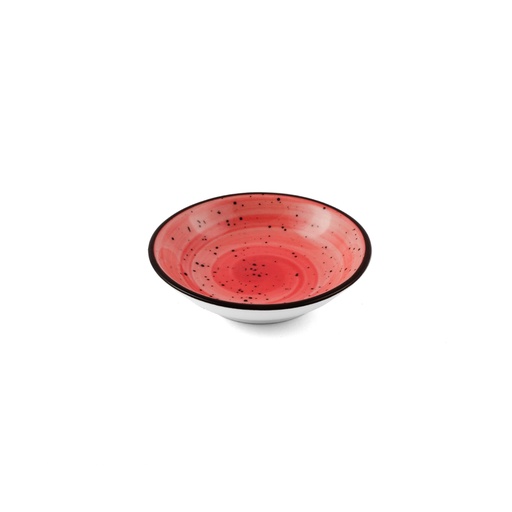[08-239DR] Porceletta Red Color Glazed Porcelain9.75 cm Sauce Dish